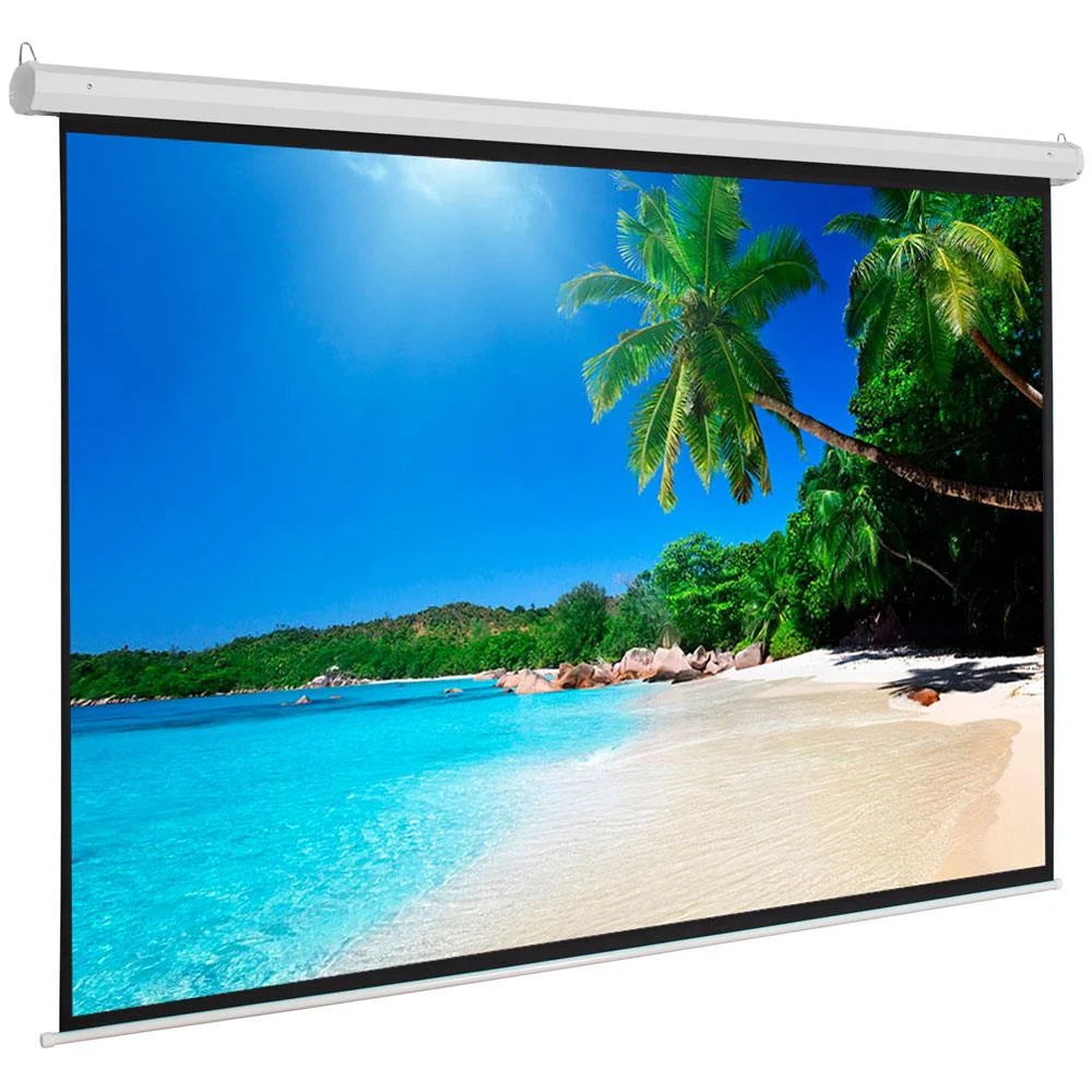 100" Home Movie Manual Projection Screen Pull down Projector White