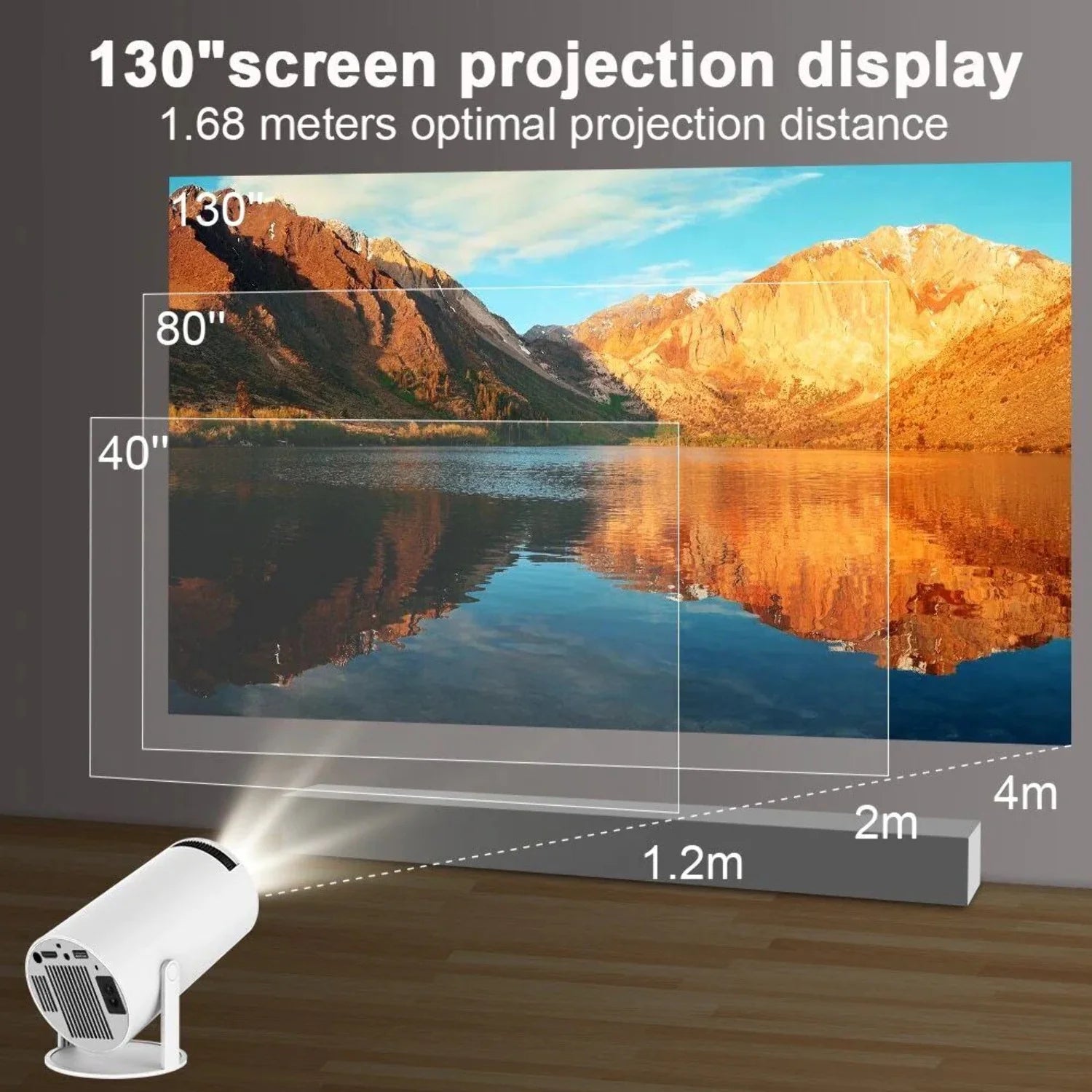 1080P LCD Multimedia Projector, Black&White, HY300